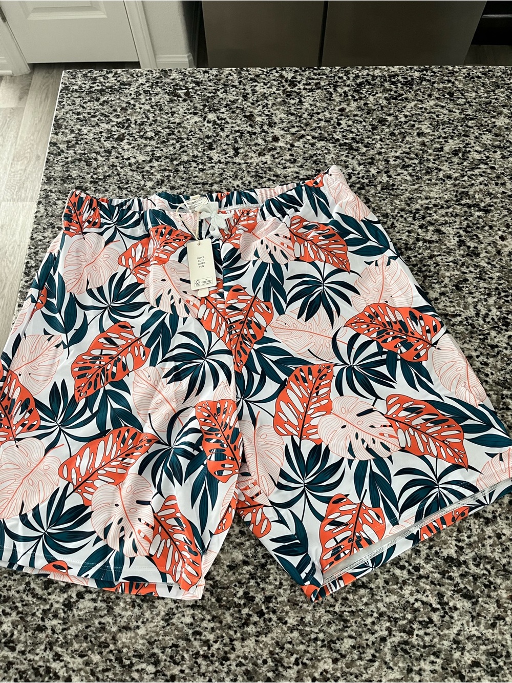 Tropical Leaf Print Shorts